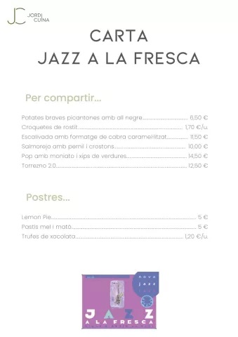 Carta Jordi Cuina Jazz A La Fresca 2025